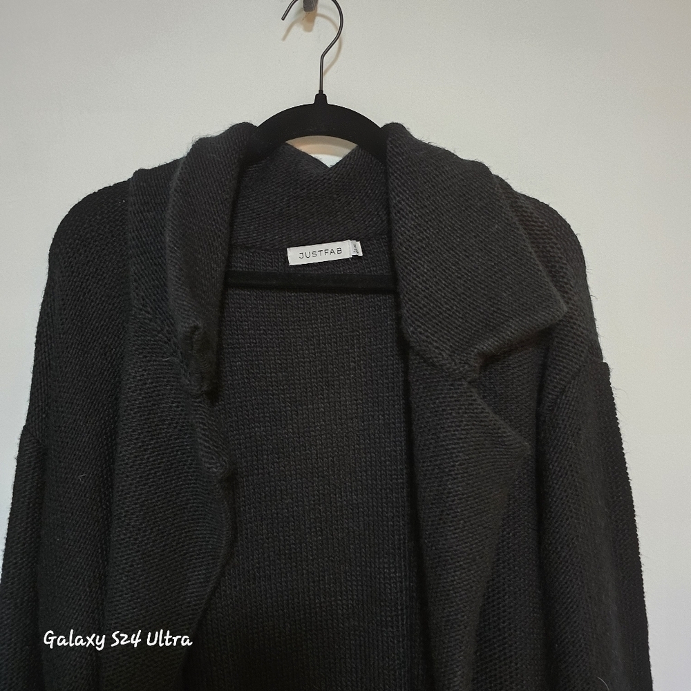 Justfab Long knit cardigan with belt and pockets - Picture 5 of 11